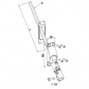 Sortie de caisson de volet roulant Zurfluh-Feller platine 62 x 22 mm sortie carré 8 mm blanc