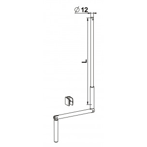 Manivelle de volet roulant SELECTALU Zurfluh-Feller blanche 1700 mm