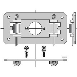 Support moteur Somfy plaque point fixe LS40