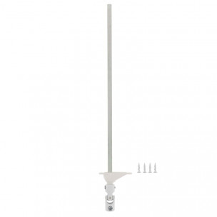 Sortie de caisson de volet roulant Zurfluh-Feller platine 62 x 22 mm sortie carré 8 mm blanc