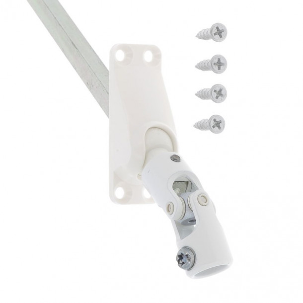 Sortie de caisson de volet roulant Zurfluh-Feller platine 62 x 22 mm sortie carré 8 mm blanc