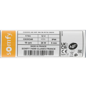 Kit solaire Somfy Oximo 40 Wirefree RTS II 6/18