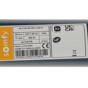 Moteur Somfy ALTUS RS 60 IO 55/17