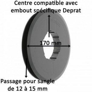 Poulie à sangle pour embout Deprat diamètre 170 mm