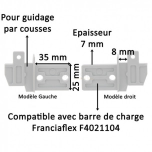 Embout de barre de charge Franciaflex pour barre 36 x 10 mm