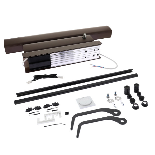 Kit Somfy YSLO FLEX IO SLIM 2 vantaux carter marron bras noirs