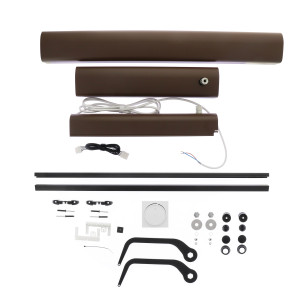 Kit Somfy YSLO FLEX IO SLIM 2 vantaux carter marron bras noirs
