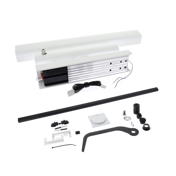 Kit Somfy YSLO FLEX IO SLIM 1 vantail carter blanc bras noir