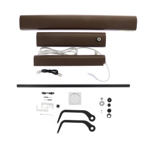 Kit Somfy YSLO FLEX IO SLIM 1 vantail carter marron bras noirs
