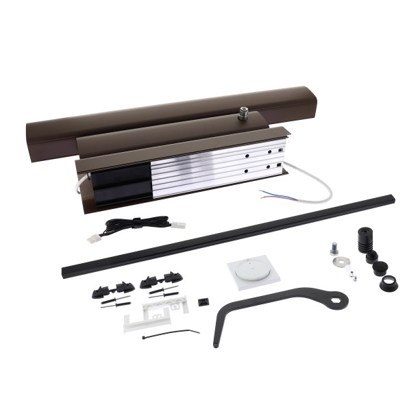 Kit Somfy YSLO FLEX IO SLIM 1 vantail carter marron bras noirs