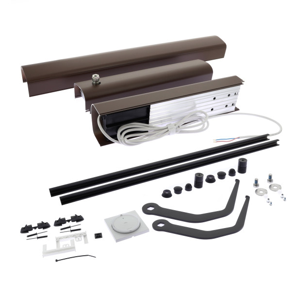 Kit Somfy YSLO FLEX IO 2 vantaux carter marron bras noirs