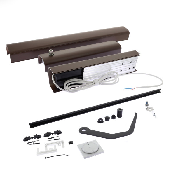 Kit Somfy YSLO FLEX IO 1 vantail carter marron bras noirs