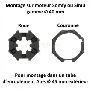 Bague moteur Somfy et Simu Ates Ø45