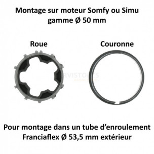Bague moteur Somfy et Simu Franciaflex Ø53,5