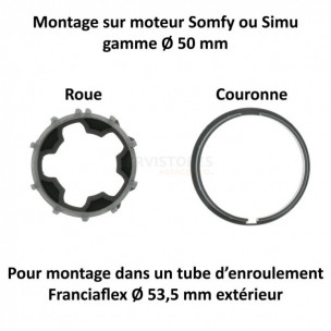 Bague moteur Somfy et Simu Franciaflex Ø53,5