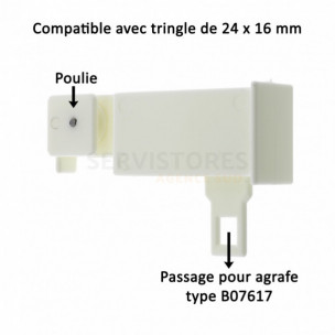 Poulie de tirage de tringle 24x16