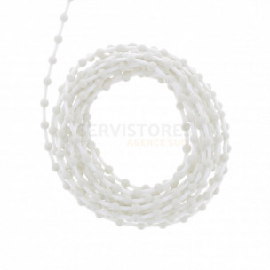 Chainette de tirage à boules PVC blanc