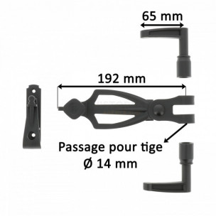 Kit poignée espagnolette Littoral de volet battant longueur 192 mm