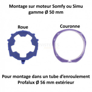 Bague moteur Somfy et Simu Profalux Ø56
