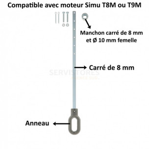 Kit anneau pour moteur T8M ou T9M Simu