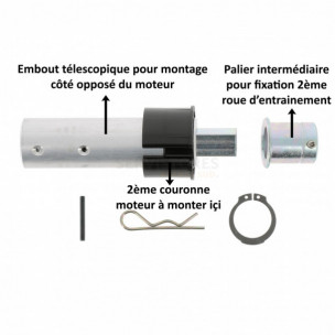 Embout télescopique et palier pour différentiel Simu