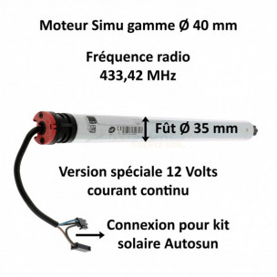 Moteur Simu T3,5 E Hz CC 6/18 - 12 Volts