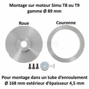 Bague moteur Simu T8 et T9 Ø89 tube Ø168 épaisseur 4,5
