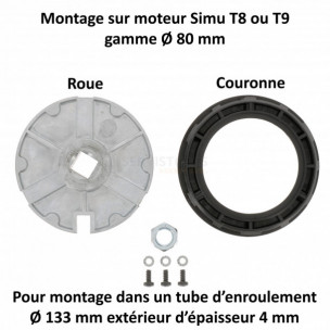 Bague moteur Simu T8 et T9 Ø80 tube Ø133 épaisseur 4