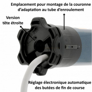 Moteur Somfy OXIMO TH RTS 6/17 tête étroite