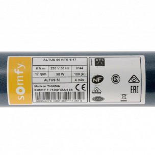 Moteur Somfy ALTUS 50 RTS 6/17