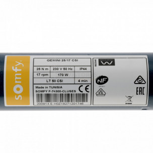 Moteur Somfy LT50 Gemini 25/17 CSI