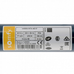 Moteur Somfy OXIMO 50 RTS 40/17