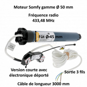 Moteur Somfy OXIMO 50 S auto RTS 6/17 COURT