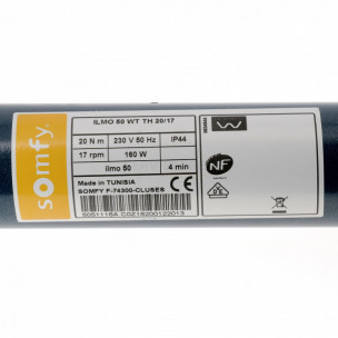 Moteur Somfy ILMO 50 WT TH 20/17 tête étroite