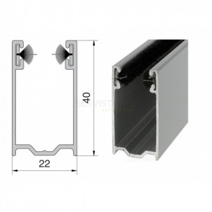 Coulisse aluminium de 40 x 22 mm pour volet roulant traditionnel