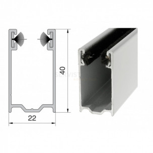 Coulisse aluminium de 40 x 22 mm pour volet roulant traditionnel coloris blanc