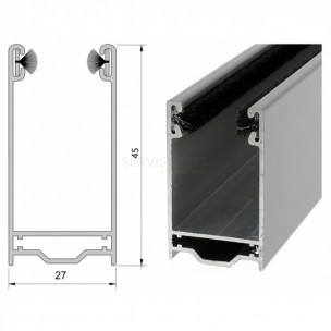 Coulisse aluminium de 45 x 27 mm pour volet roulant tradi rapide