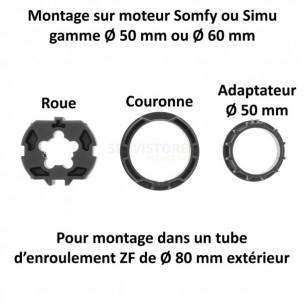 Bague moteur Somfy et Simu ZF80