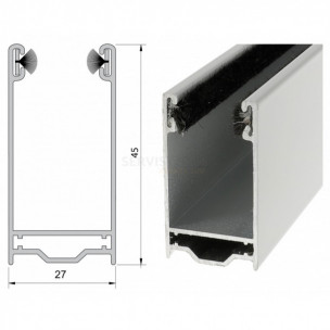 Coulisse aluminium de 45 x 27 mm pour volet roulant tradi rapide
