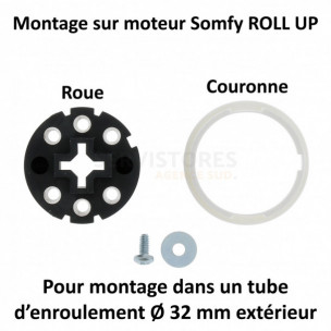 Bague moteur Somfy ROLL UP Ø32 épaisseur 1,25