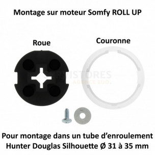 Bague moteur Somfy ROLL UP Hunter Douglas Silhouette Ø31 à 35