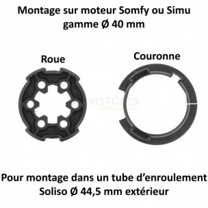 Bague moteur Somfy et Simu Soliso Ø44,5