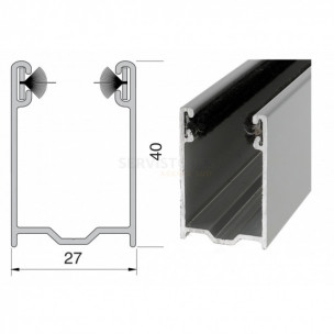 Coulisse aluminium de 40 x 27 mm pour volet roulant traditionnel