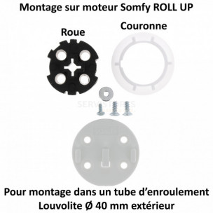 Bague moteur Somfy ROLL UP Louvolite Ø40