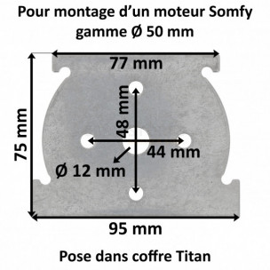 Plaque pour support moteur Somfy