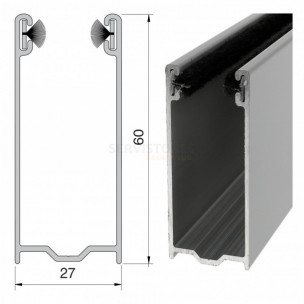 Coulisse aluminium de 60 x 27 mm pour volet roulant traditionnel
