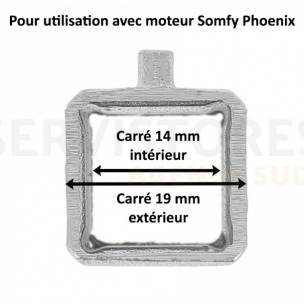 Douille d'adaptation PHOENIX carré de 14 mm Somfy