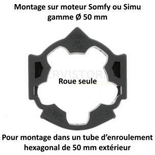 Bague moteur Somfy et Simu Hexa 50