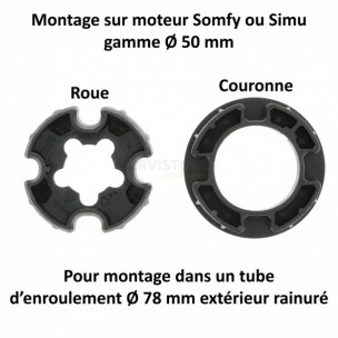 Bague moteur Somfy et Simu Ø78R