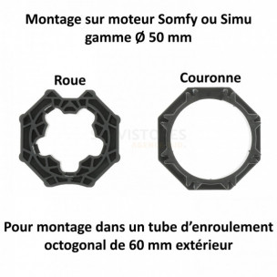 Bague moteur Somfy et Simu Octo 60